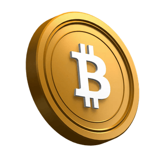 Bitcoin (BTC)-mønt placeret skråt i designet til hero-sektionen
